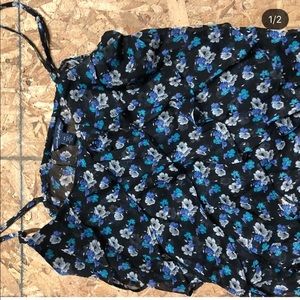 american eagle floral cropped tank